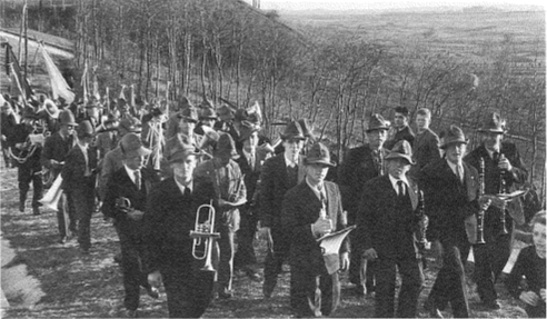 La Filarmonica sulle colline di Buja. (Arch. Sig.ra Itala Calligaro Ghidini)